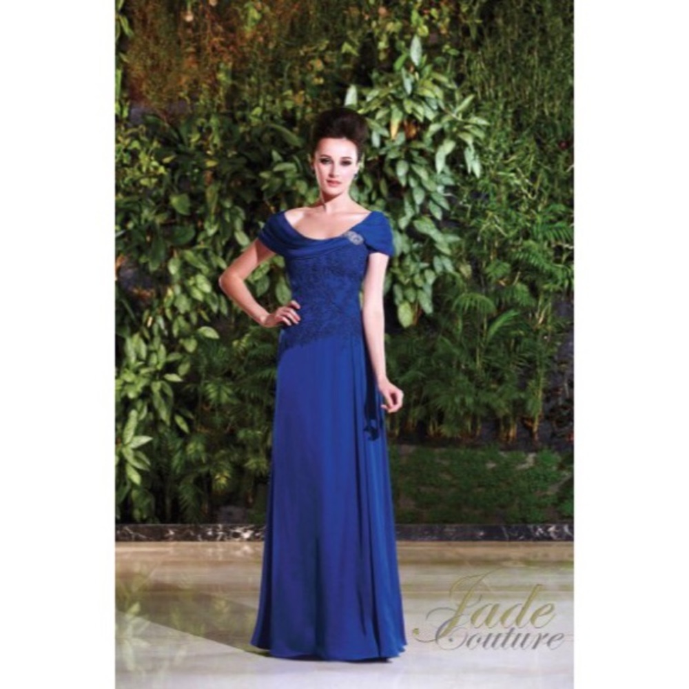 Jade Couture Bridesmaid Draped Neck Dress K168011
